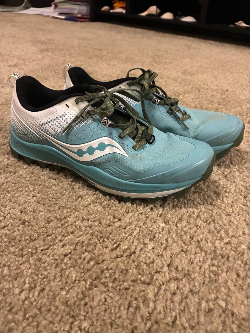 Saucony Women's Teal and White Trail Running Shoes